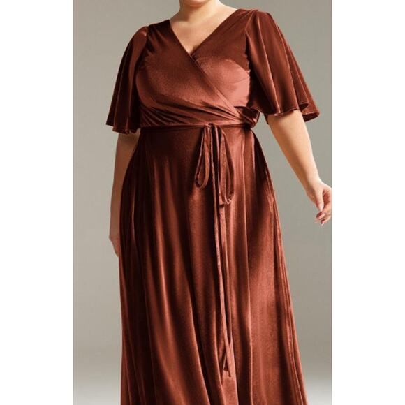 AW BRIDAL 22 3X plus burnt orange Stretto wedding formal party maxi dress B48 - Picture 1 of 9